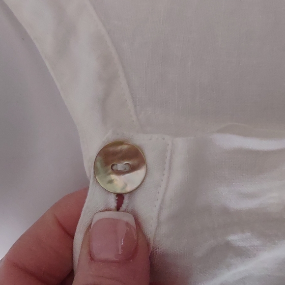 Bryn Walker dolman box button front white linen shirt unconstructed hidden S HOT - Picture 5 of 12